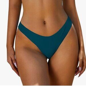 NEW BRAZILIAN PEACOCK BLUE HIGH CUT BIKINI SWIM BOTTOMS